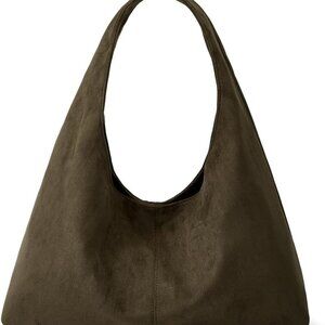 Trendy Crescent Women's Suede Tote Bag - Stylish Work & Everyday Essentials